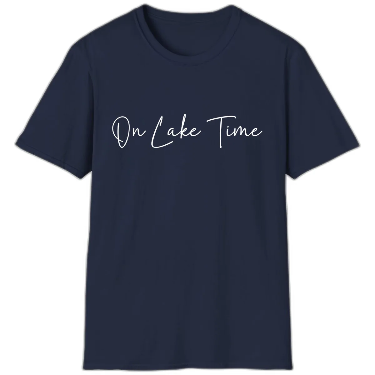 On Lake Time Script Design T-Shirt in Navy