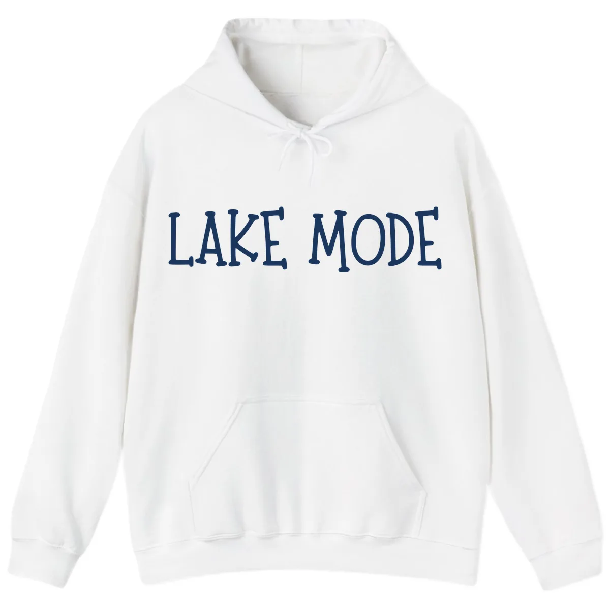 Lake Mode Typography Design Hoodie in White