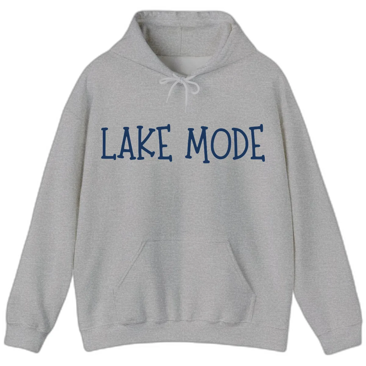 Lake Mode Typography Design Hoodie in Sport Grey