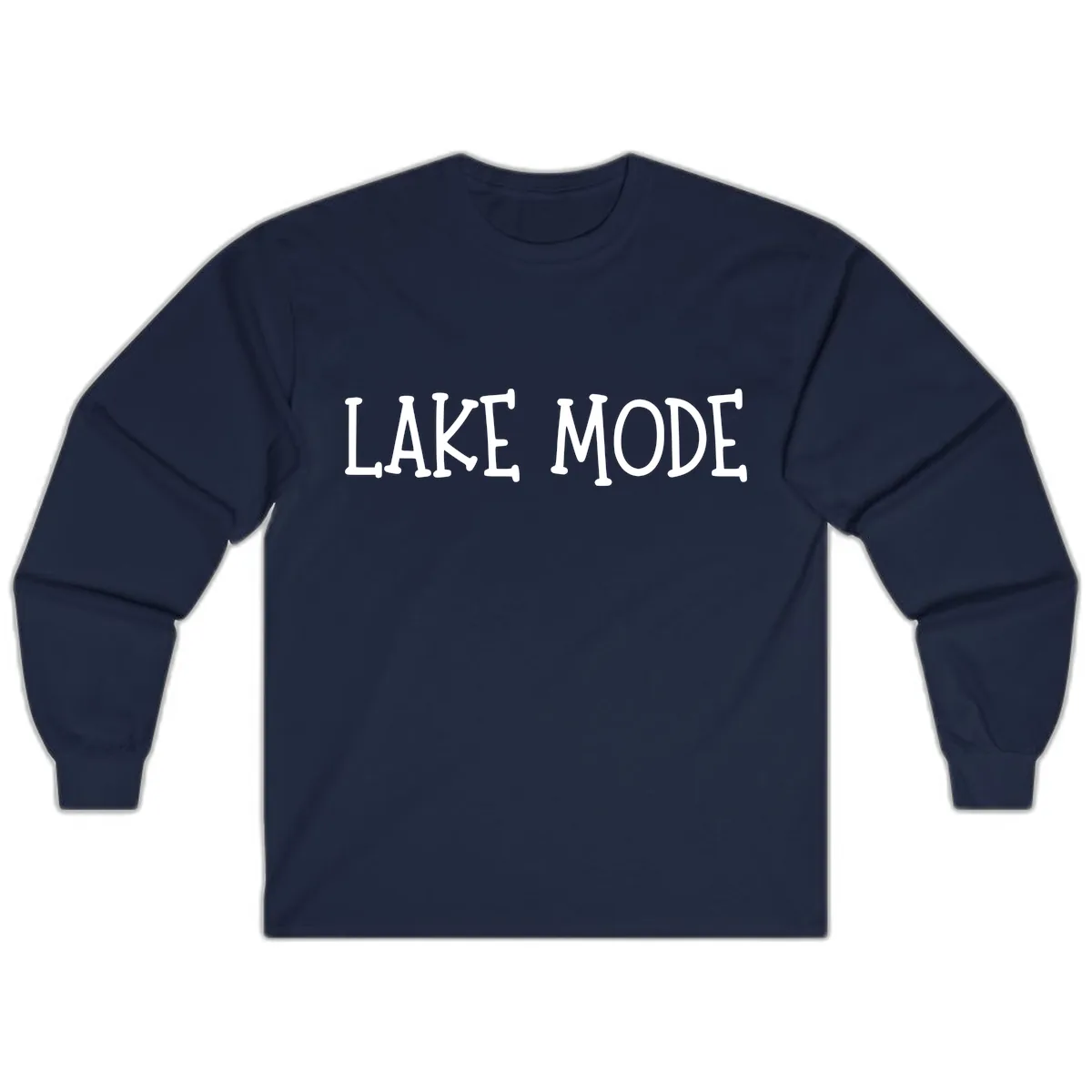 Lake Mode Typography Design Long Sleeve in Navy