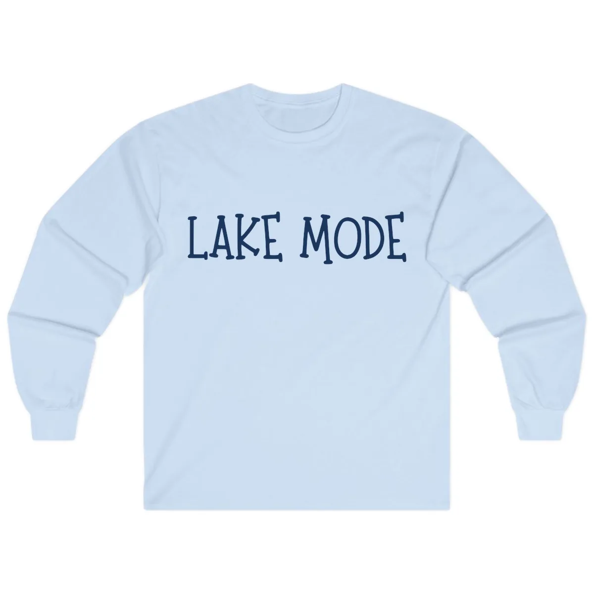 Lake Mode Typography Design Long Sleeve in Light Blue