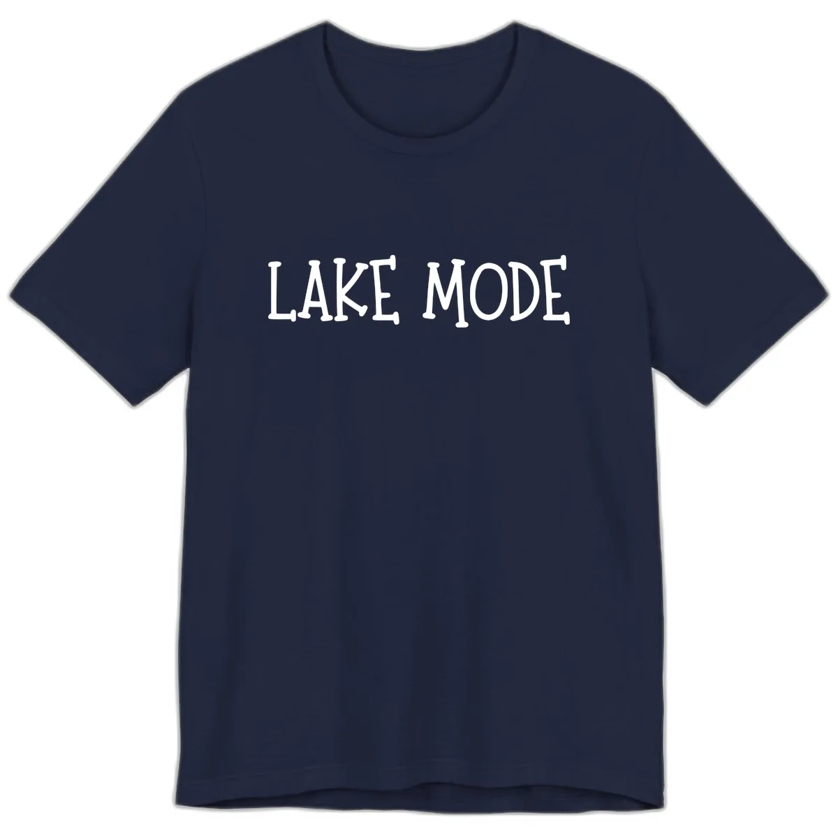 Lake Mode Typography Design Premium T-Shirt in Navy
