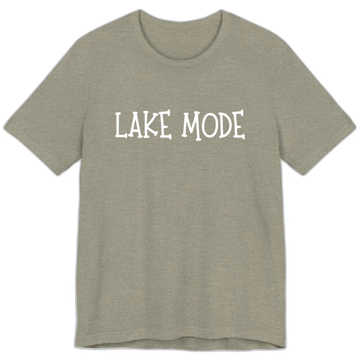 Lake Mode Typography Design Premium T-Shirt in Heather Stone