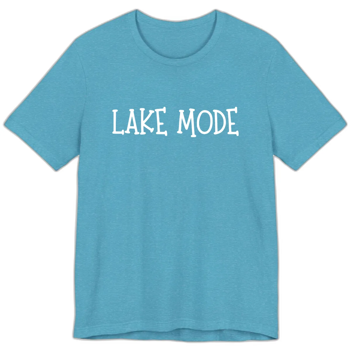 Lake Mode Typography Design Premium T-Shirt in Heather Aqua