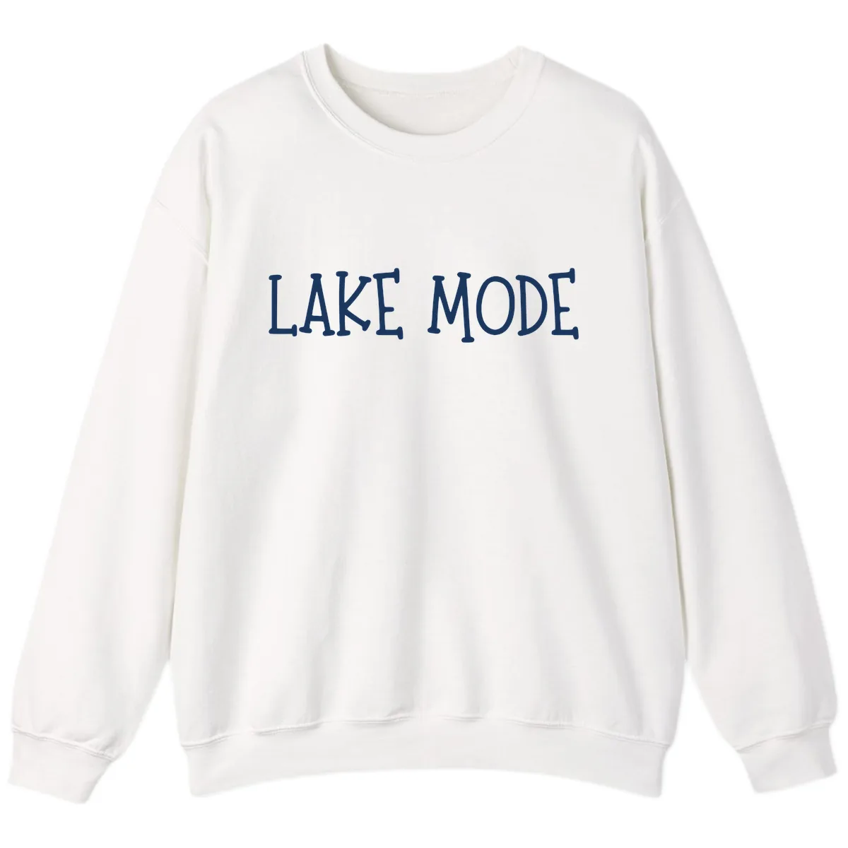 Lake Mode Typography Design Sweatshirt in White