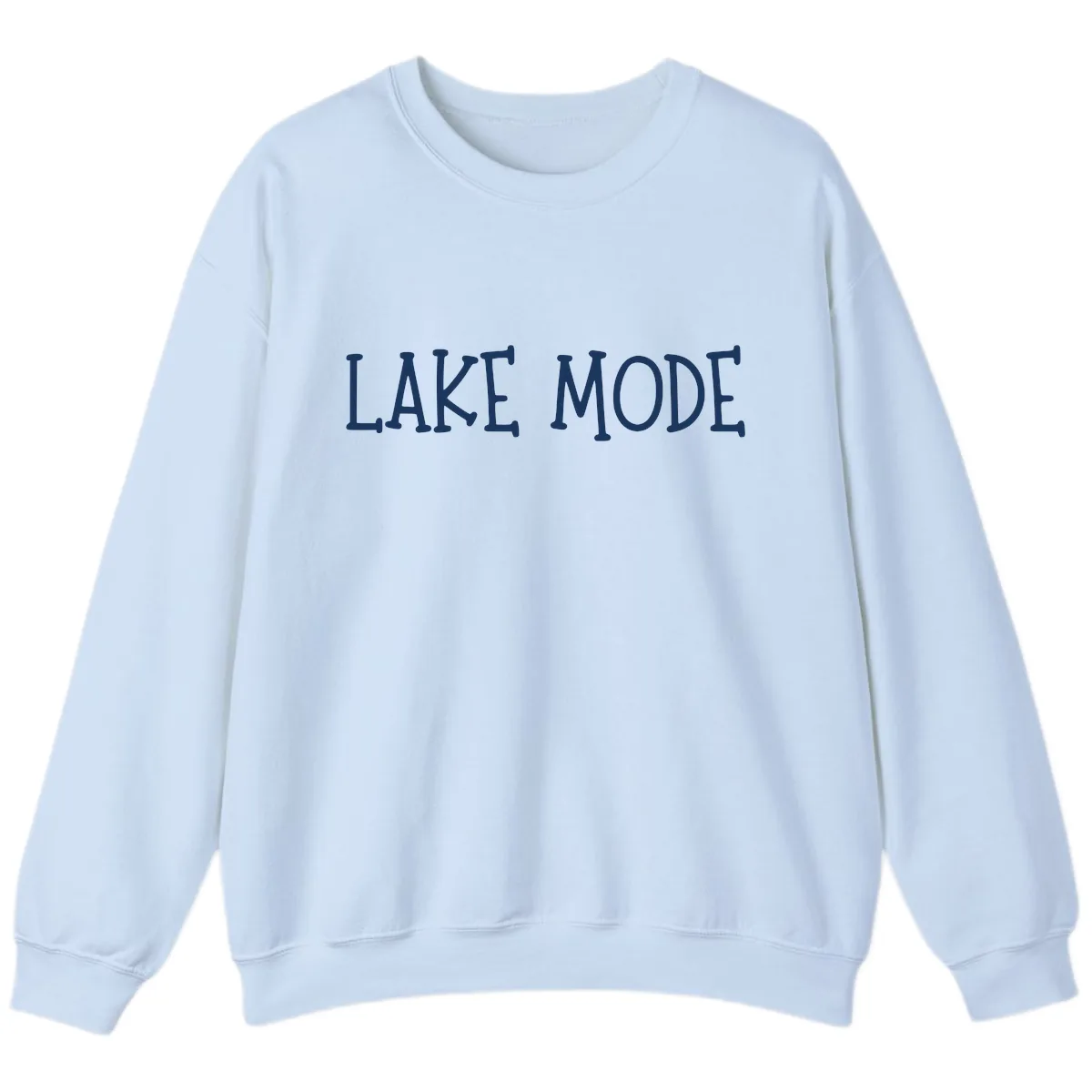 Lake Mode Typography Design Sweatshirt in Light Blue