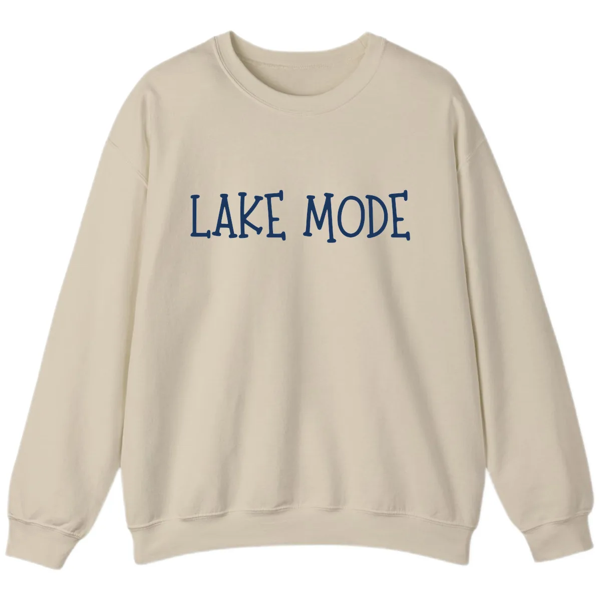 Lake Mode Typography Design Sweatshirt in Sand