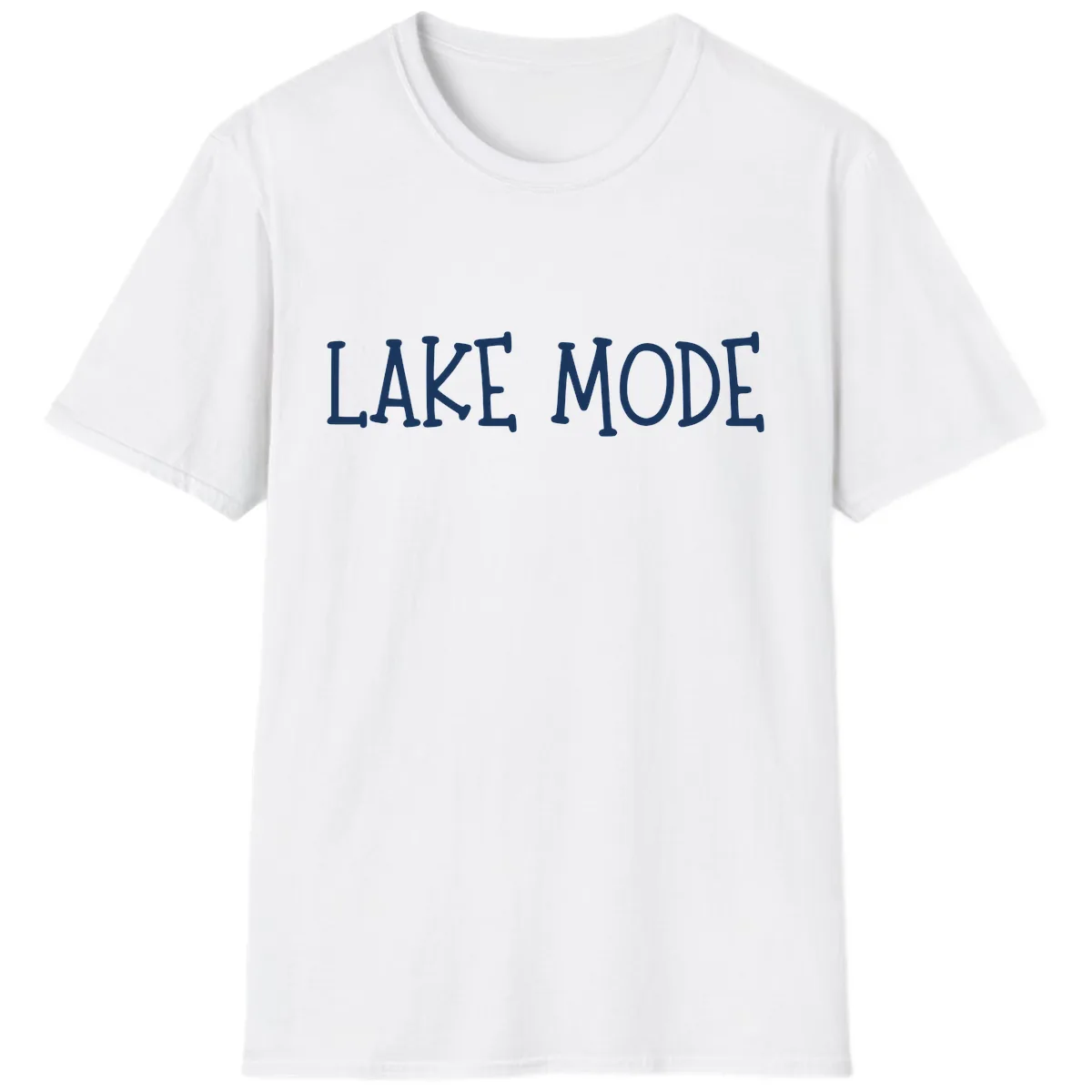 Lake Mode Typography Design T-Shirt in White