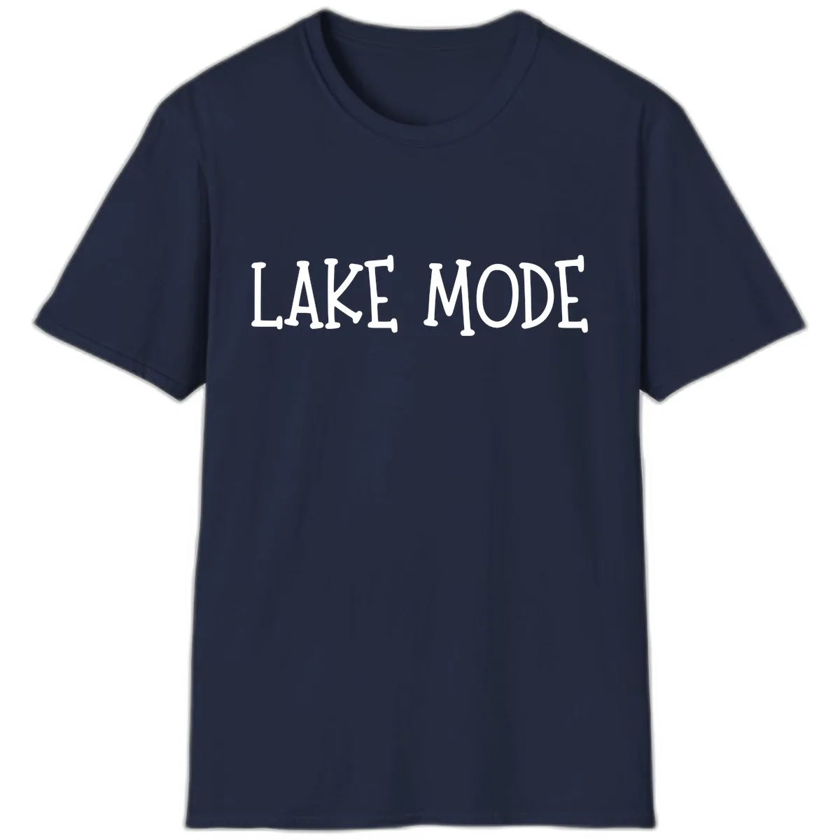 Lake Mode Typography Design T-Shirt in Navy