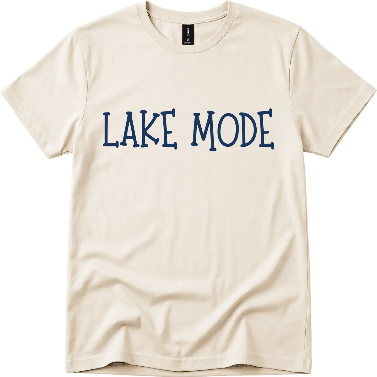 Lake Mode Typography Design T-Shirt in Natural