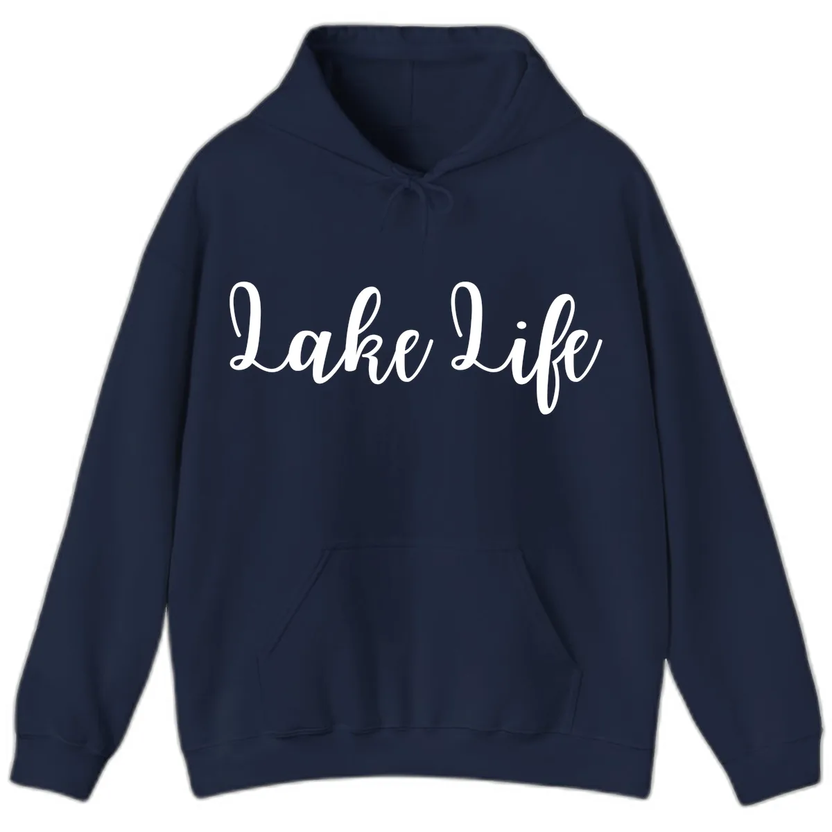 Lake Life Script Design Hoodie in Navy