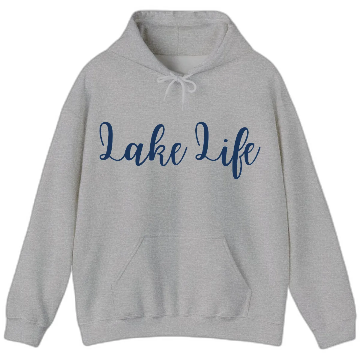 Lake Life Script Design Hoodie in Sport Grey