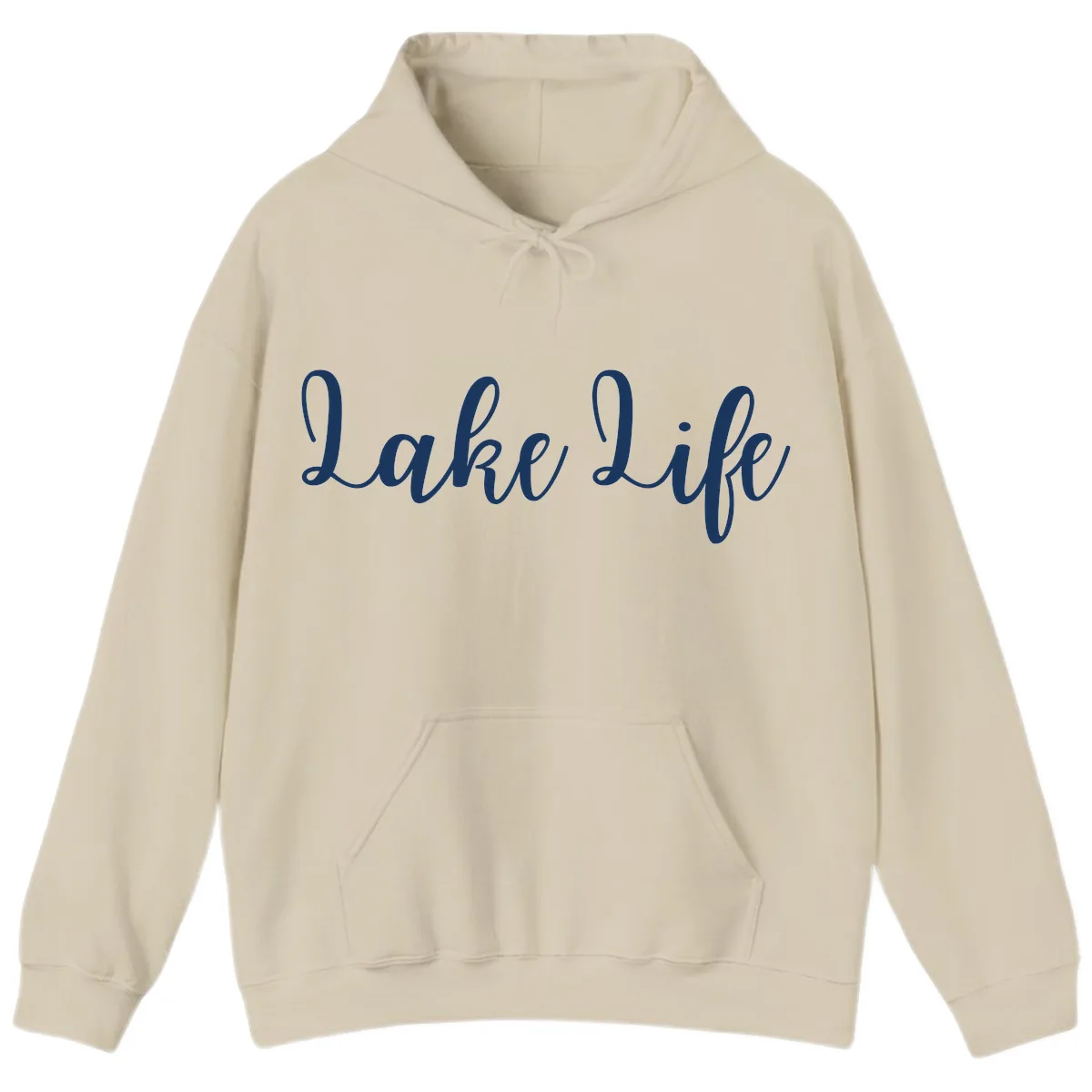 Lake Life Script Design Hoodie in Sand