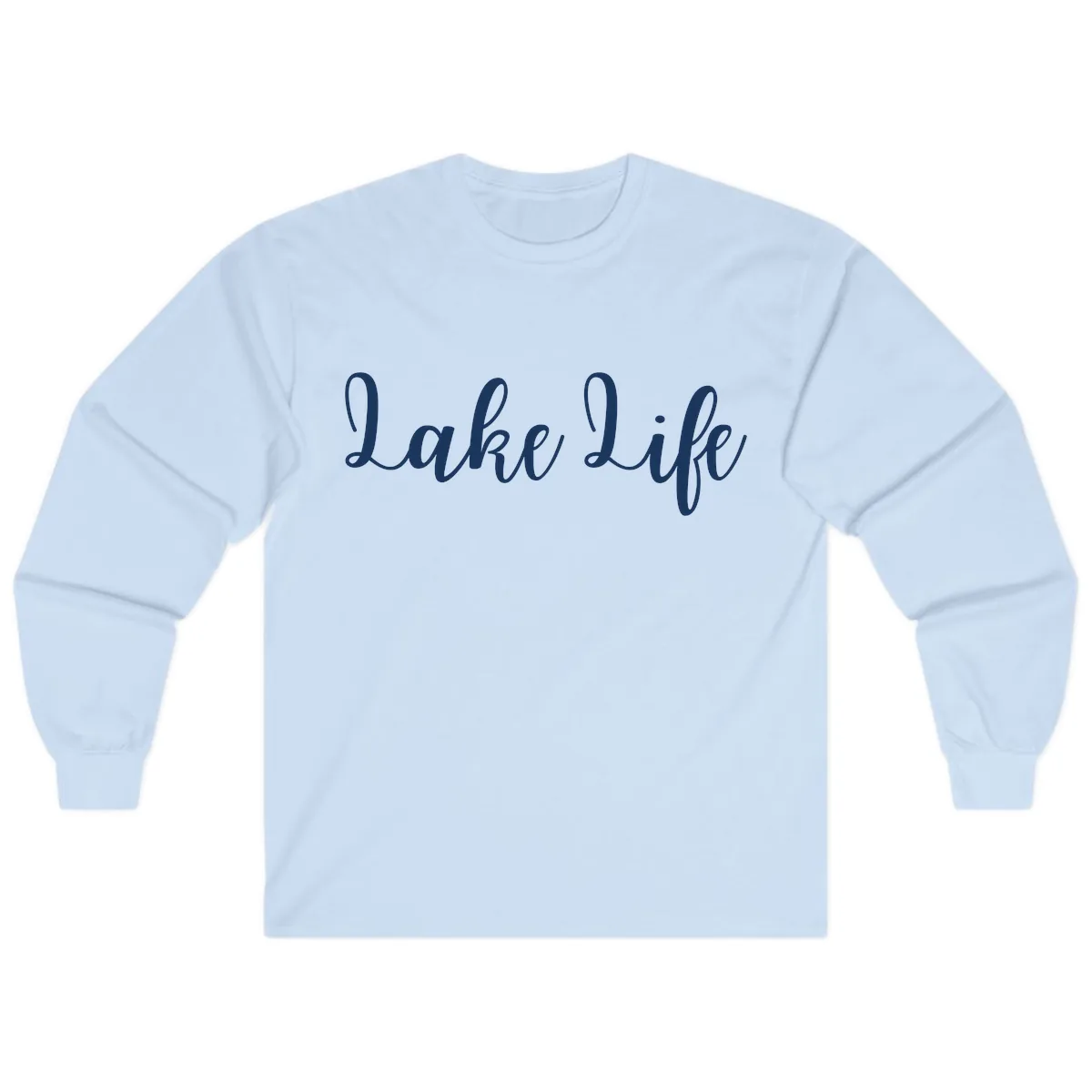 Lake Life Script Design Long Sleeve in Light Blue