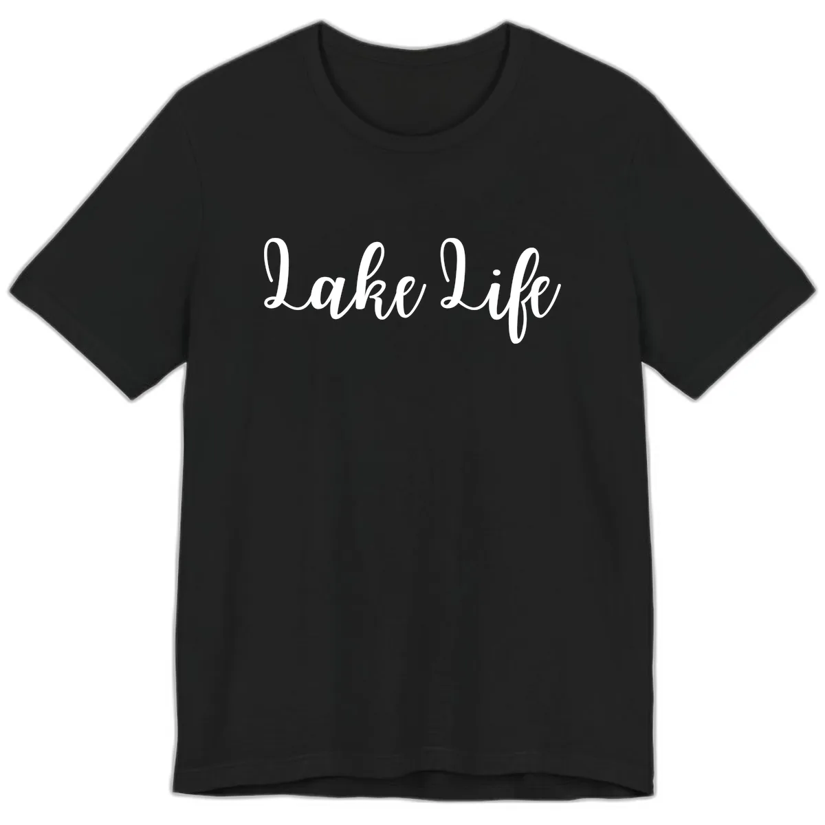 Lake Life Script Design Premium T-Shirt in Black