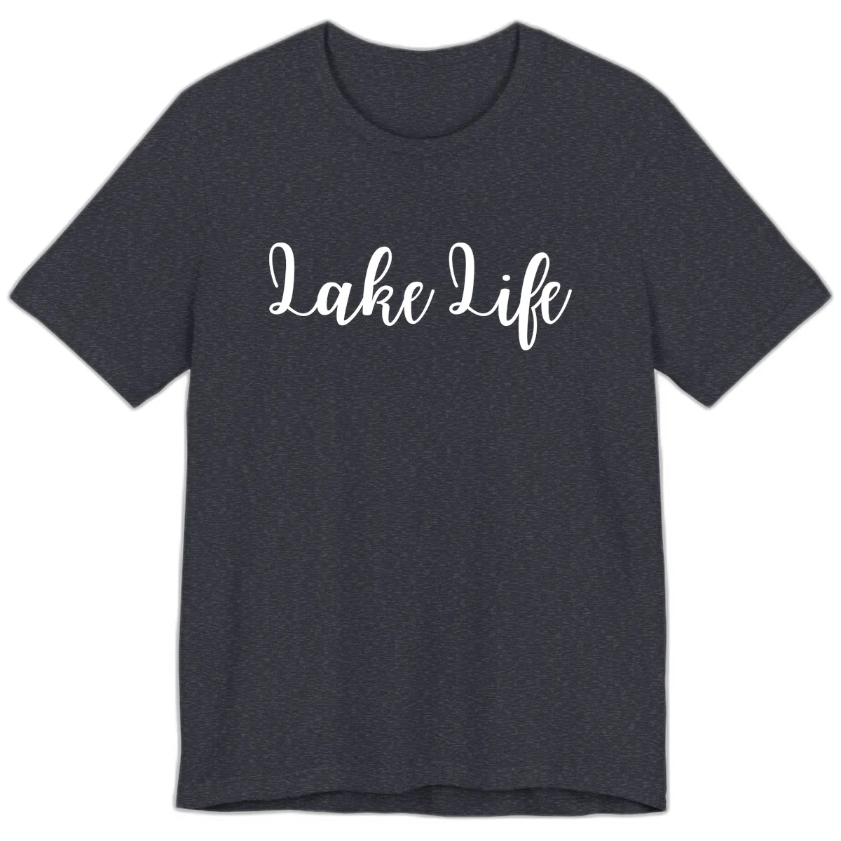 Lake Life Script Design Premium T-Shirt in Heather Navy