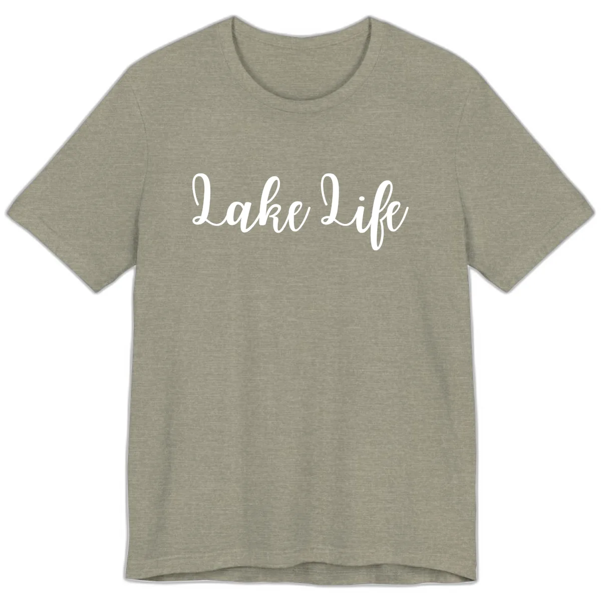 Lake Life Script Design Premium T-Shirt in Heather Stone