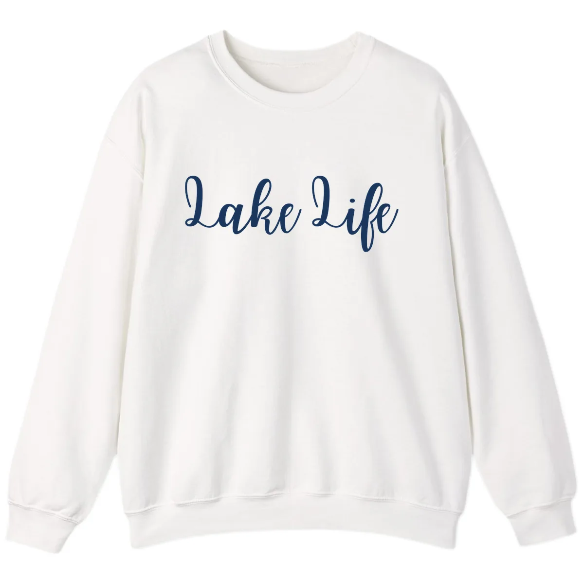 Lake Life Script Design Sweatshirt in White