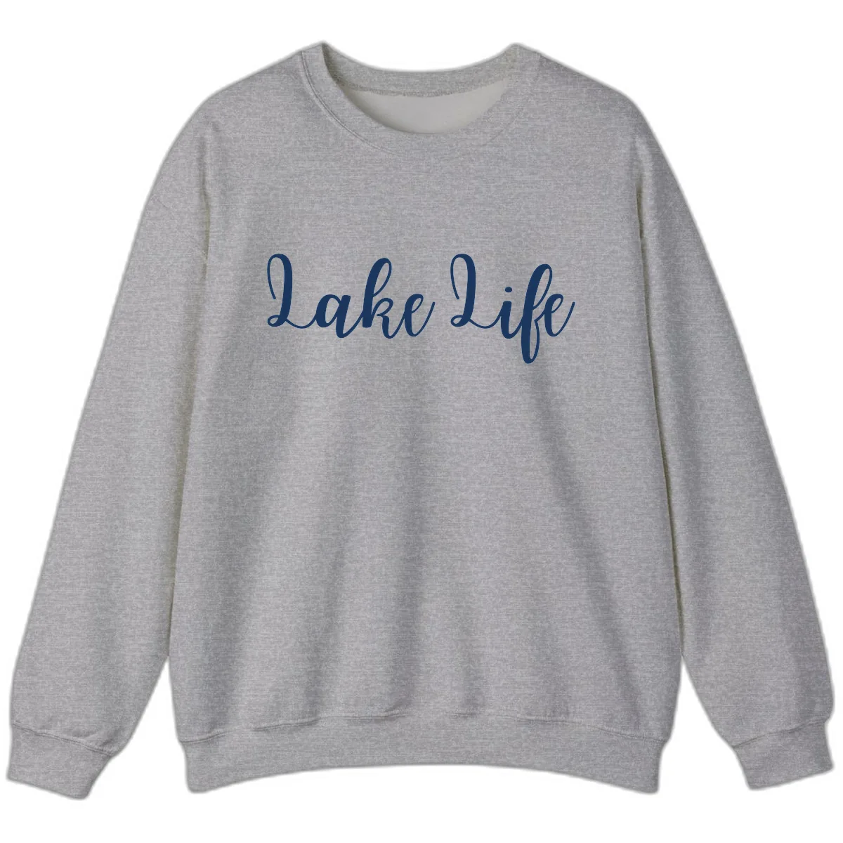 Lake Life Script Design Sweatshirt in Sport Grey