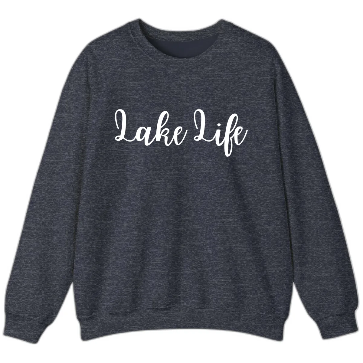 Lake Life Script Design Sweatshirt in Heather Sport Dark Navy