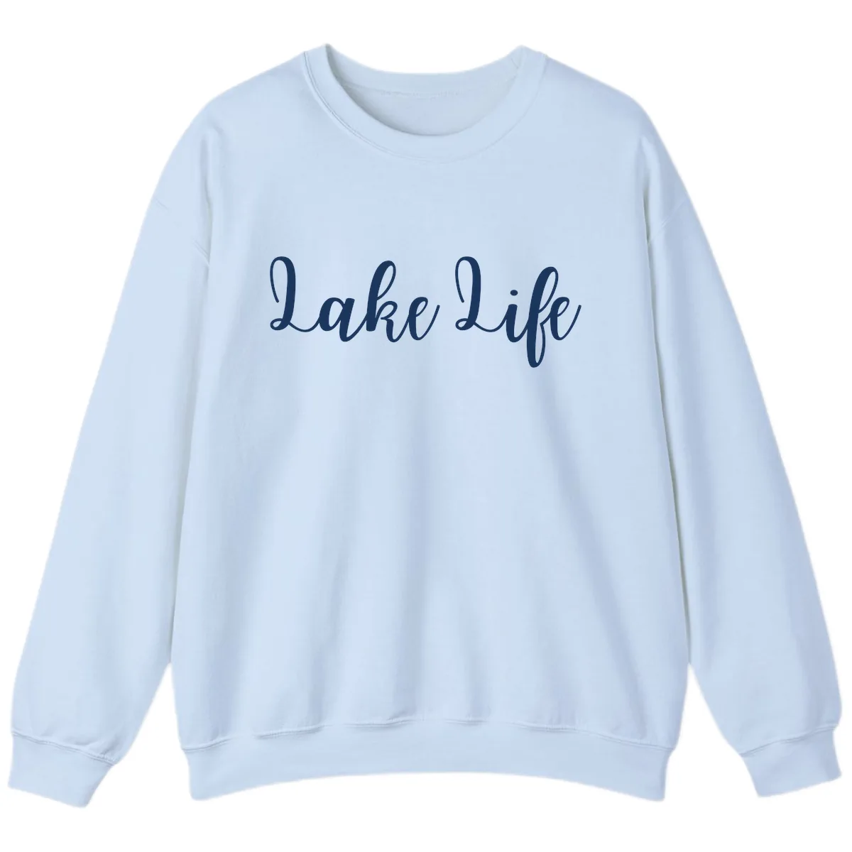 Lake Life Script Design Sweatshirt in Light Blue
