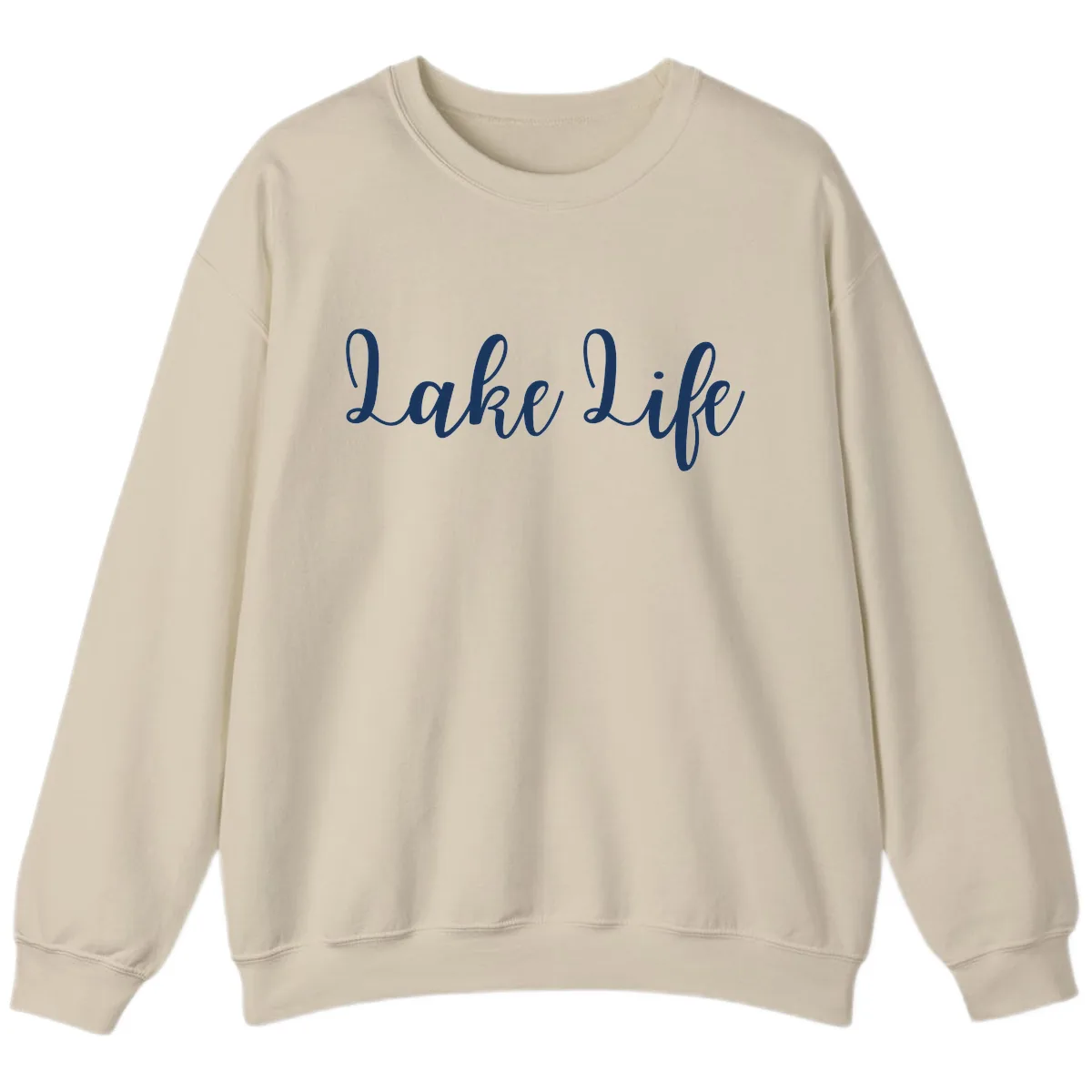 Lake Life Script Design Sweatshirt in Sand