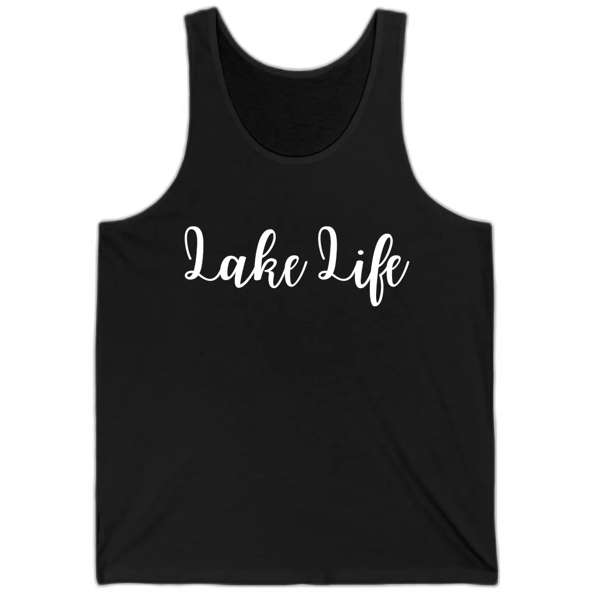 Lake Life Script Design Tank in Black