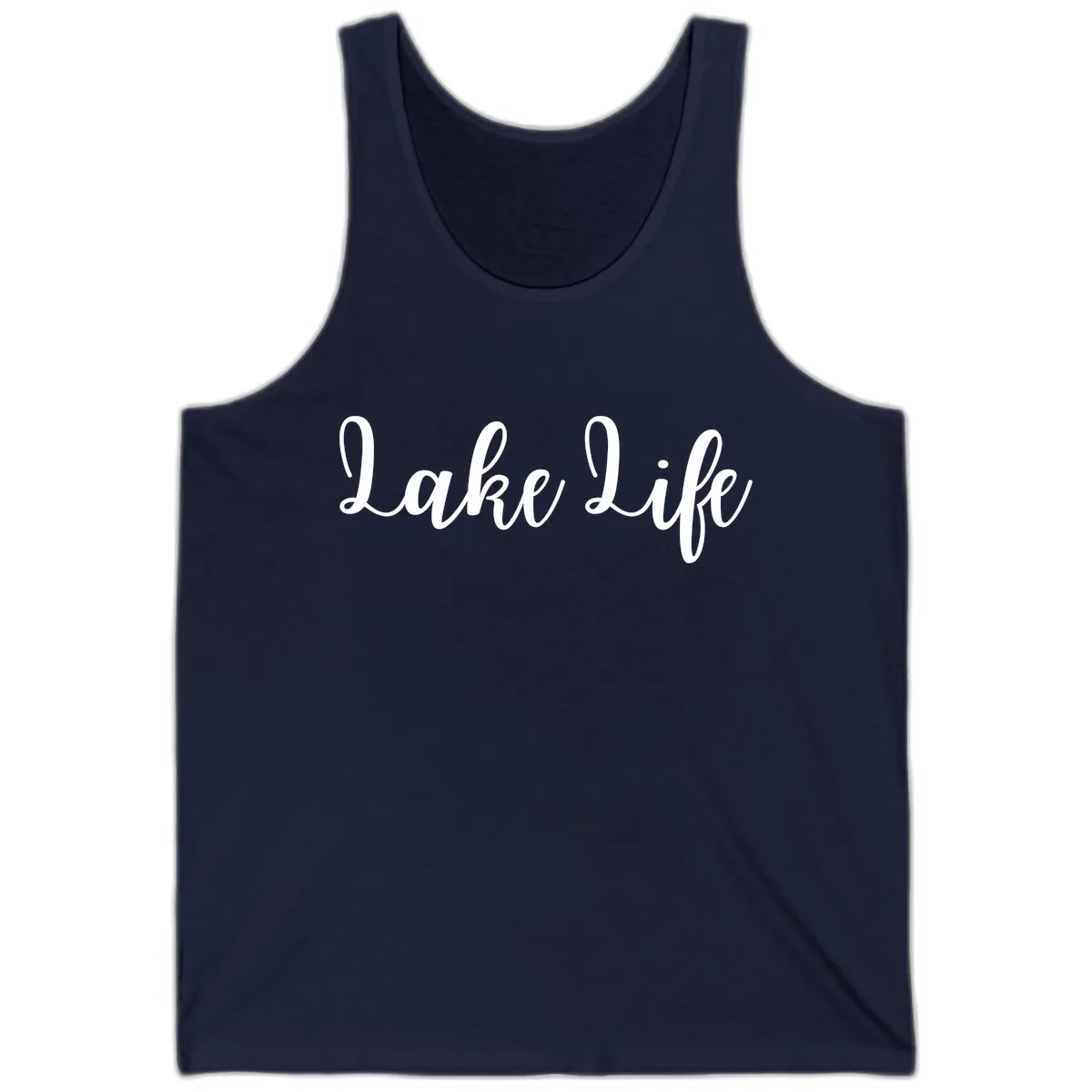 Lake Life Script Design Tank in Navy