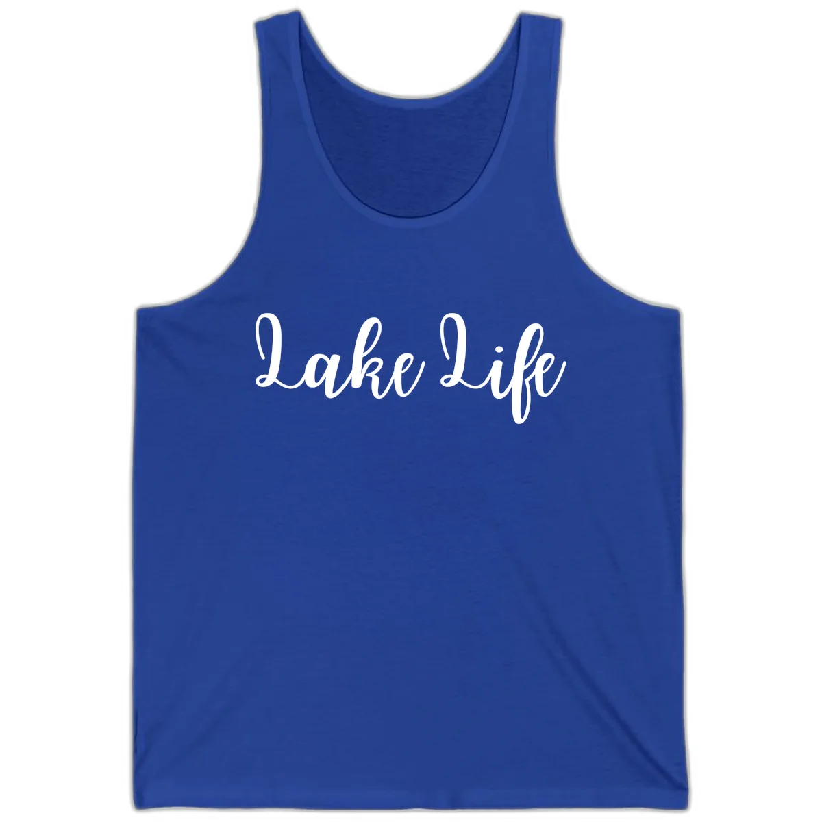 Lake Life Script Design Tank in True Royal
