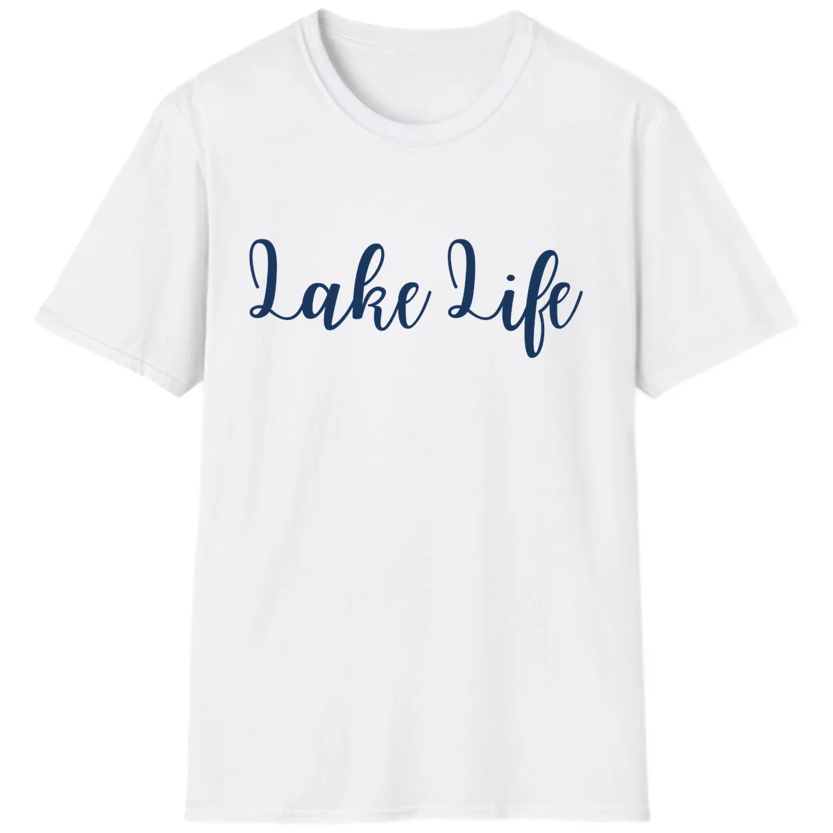 Lake Life Script Design T-Shirt in White