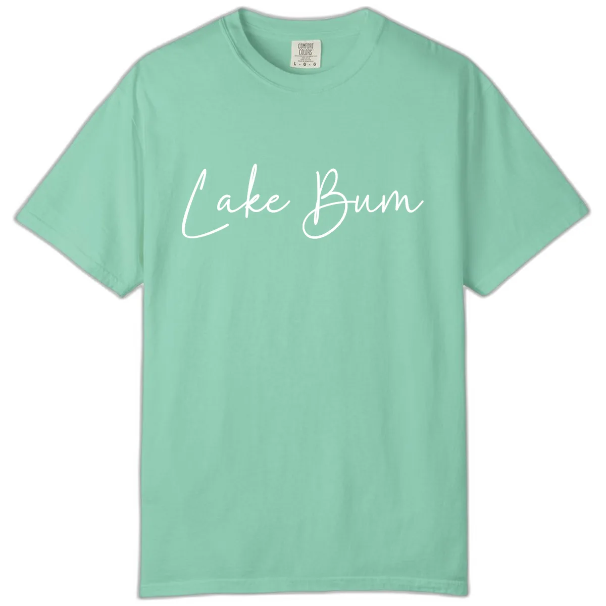 Lake Bum Script Logo Comfort Color in Island Reef