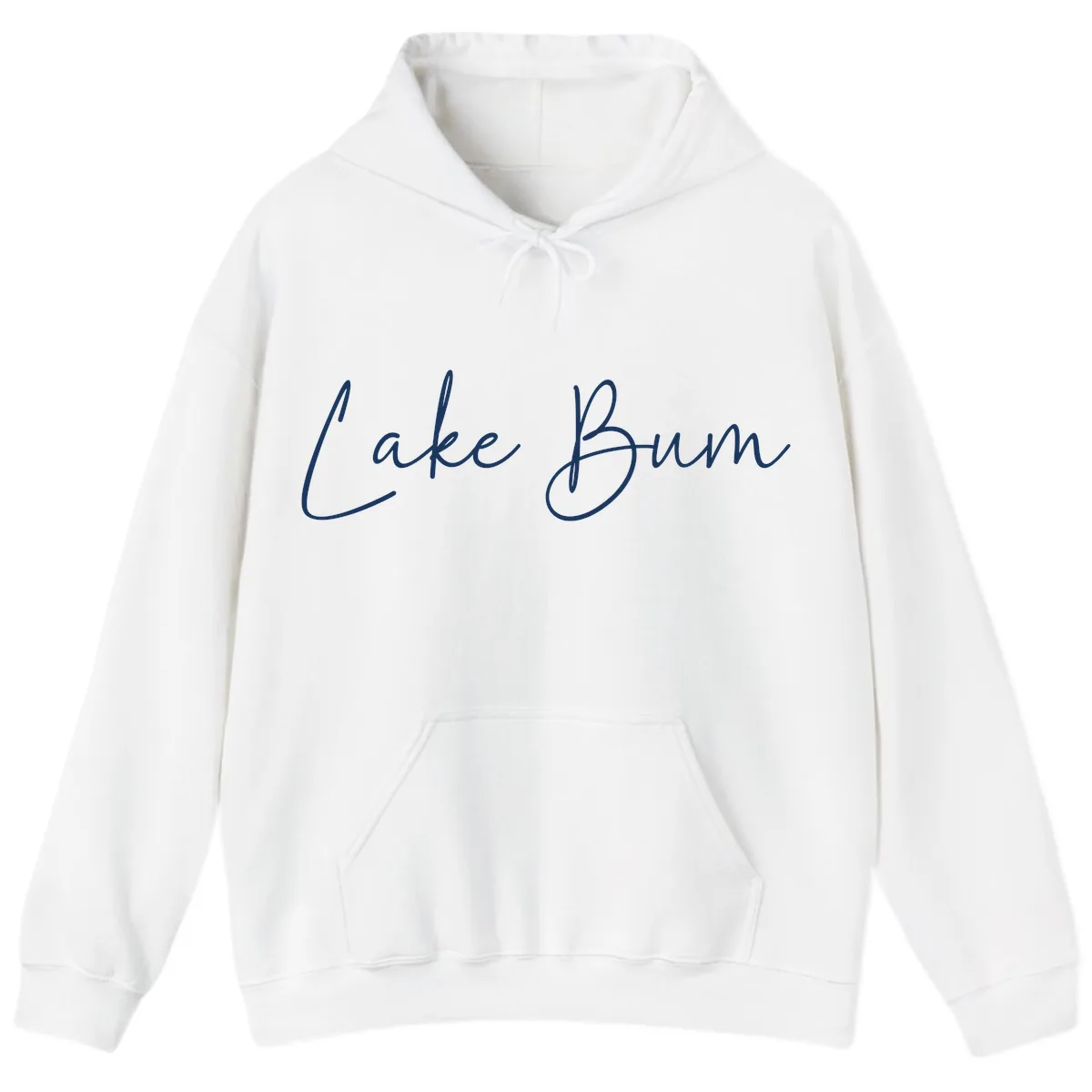 Lake Bum Script Logo Hoodie in White