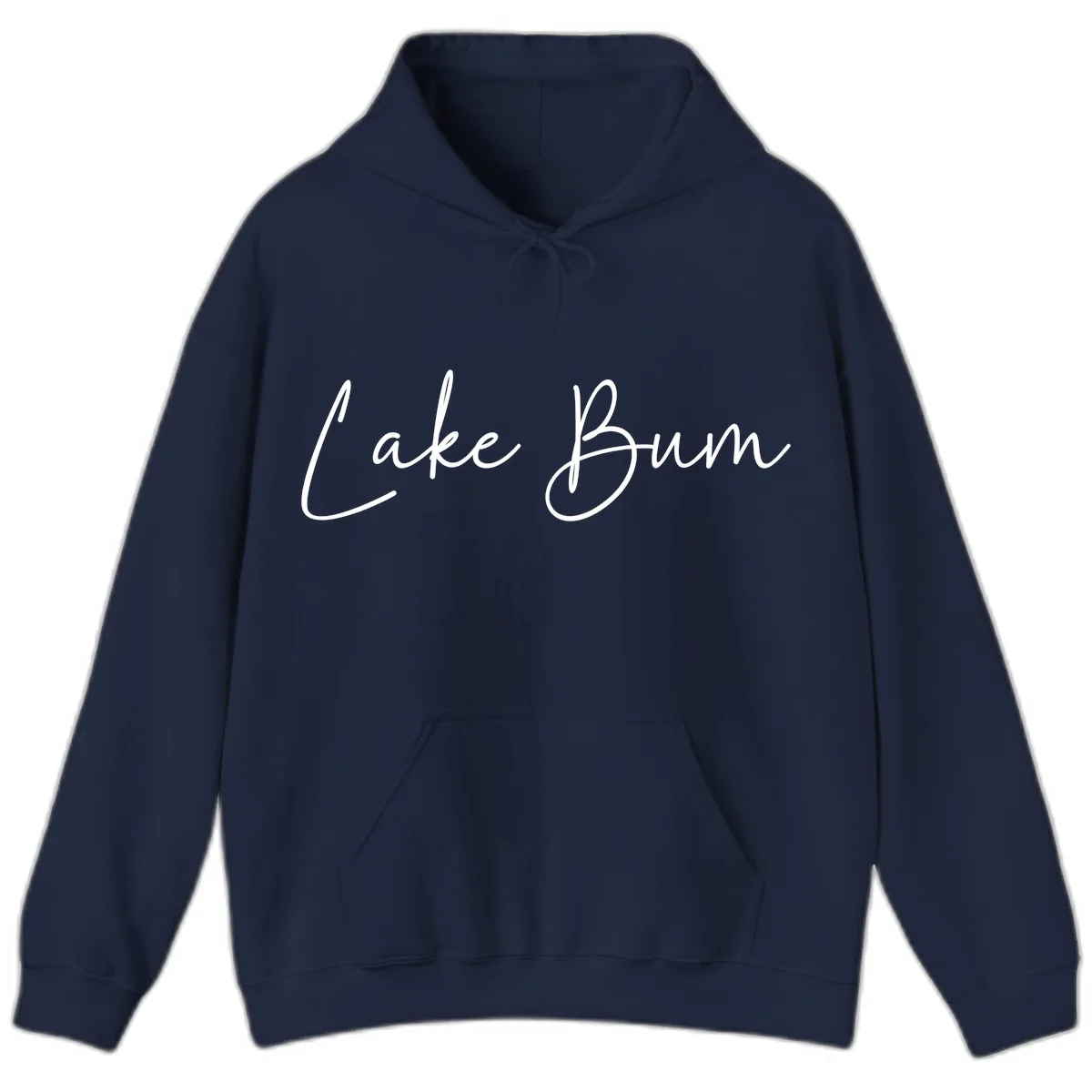 Lake Bum Script Logo Hoodie in Navy
