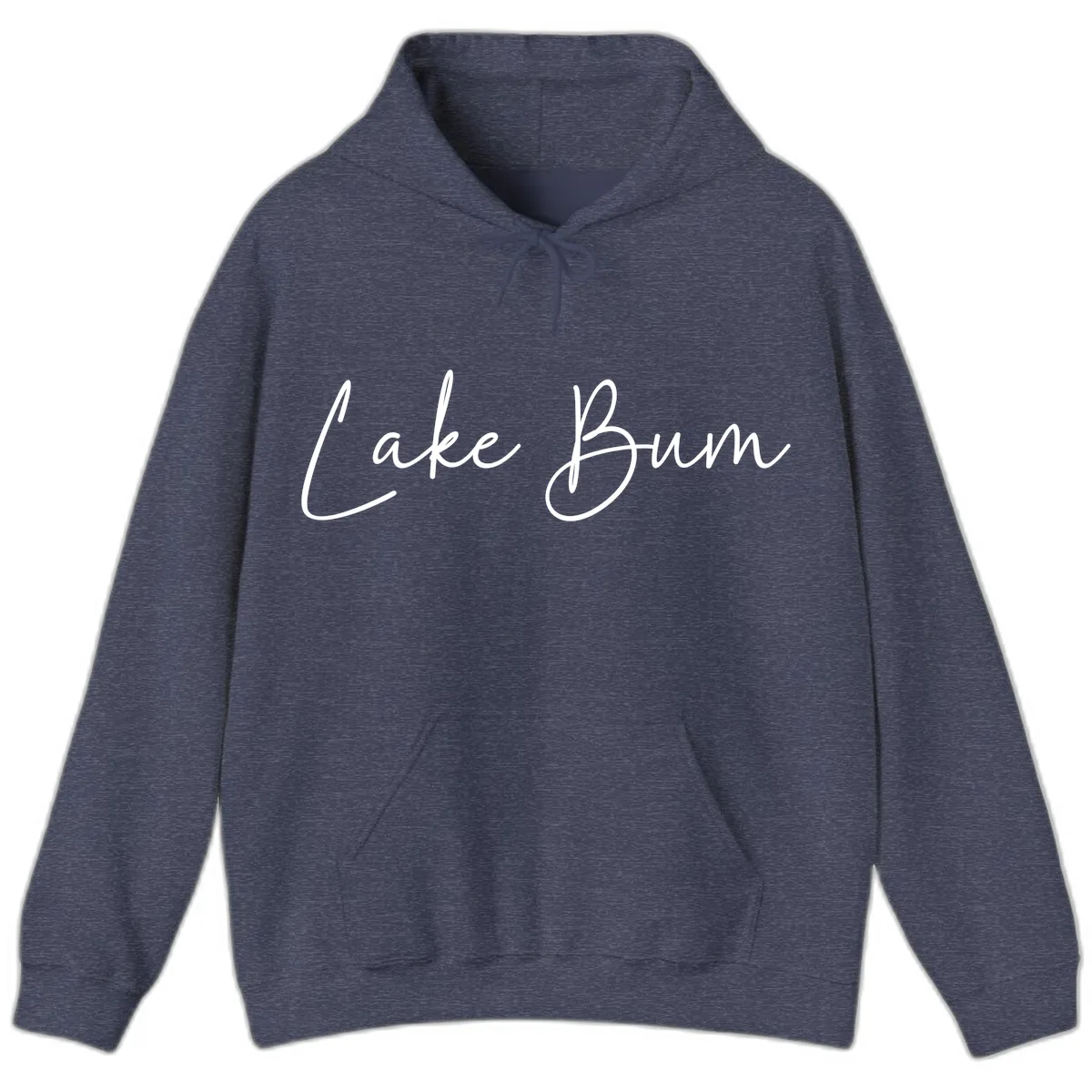 Lake Bum Script Logo Hoodie in Heather Sport Dark Navy
