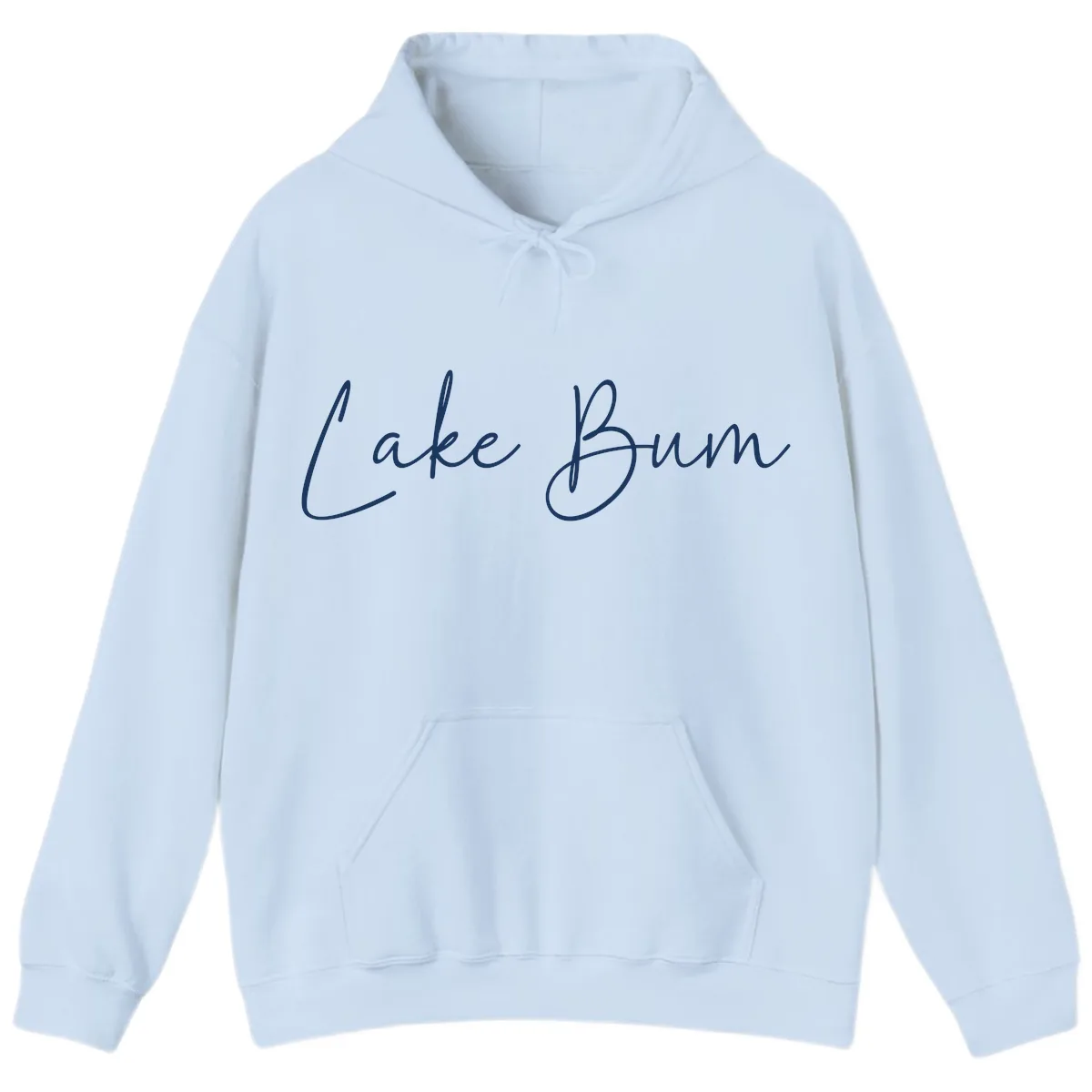 Lake Bum Script Logo Hoodie in Light Blue