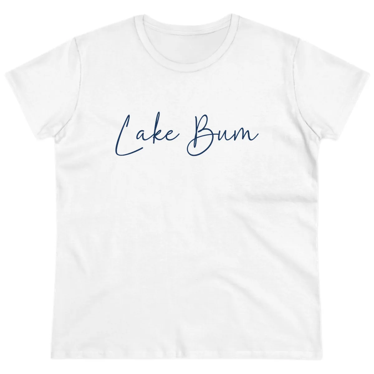 Lake Bum Script Logo Ladies Tee in White