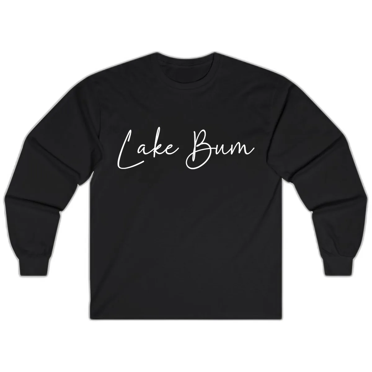 Lake Bum Script Logo Long Sleeve in Black
