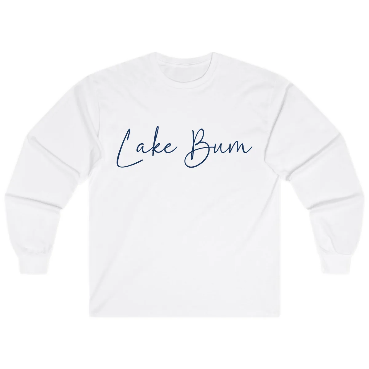 Lake Bum Script Logo Long Sleeve in White