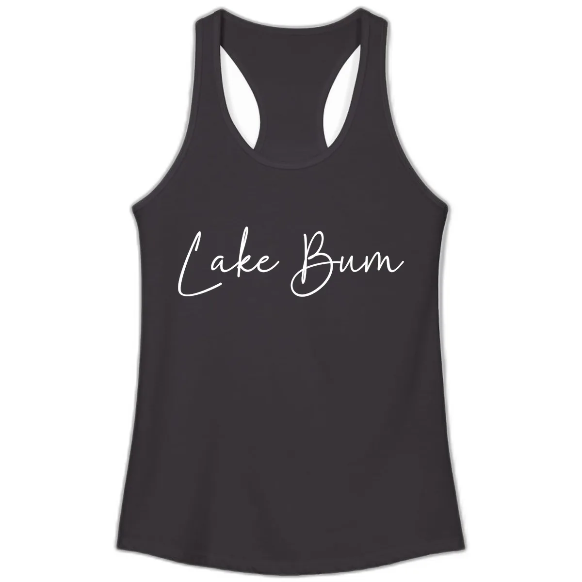 Lake Bum Script Logo Ladies Tank in Black