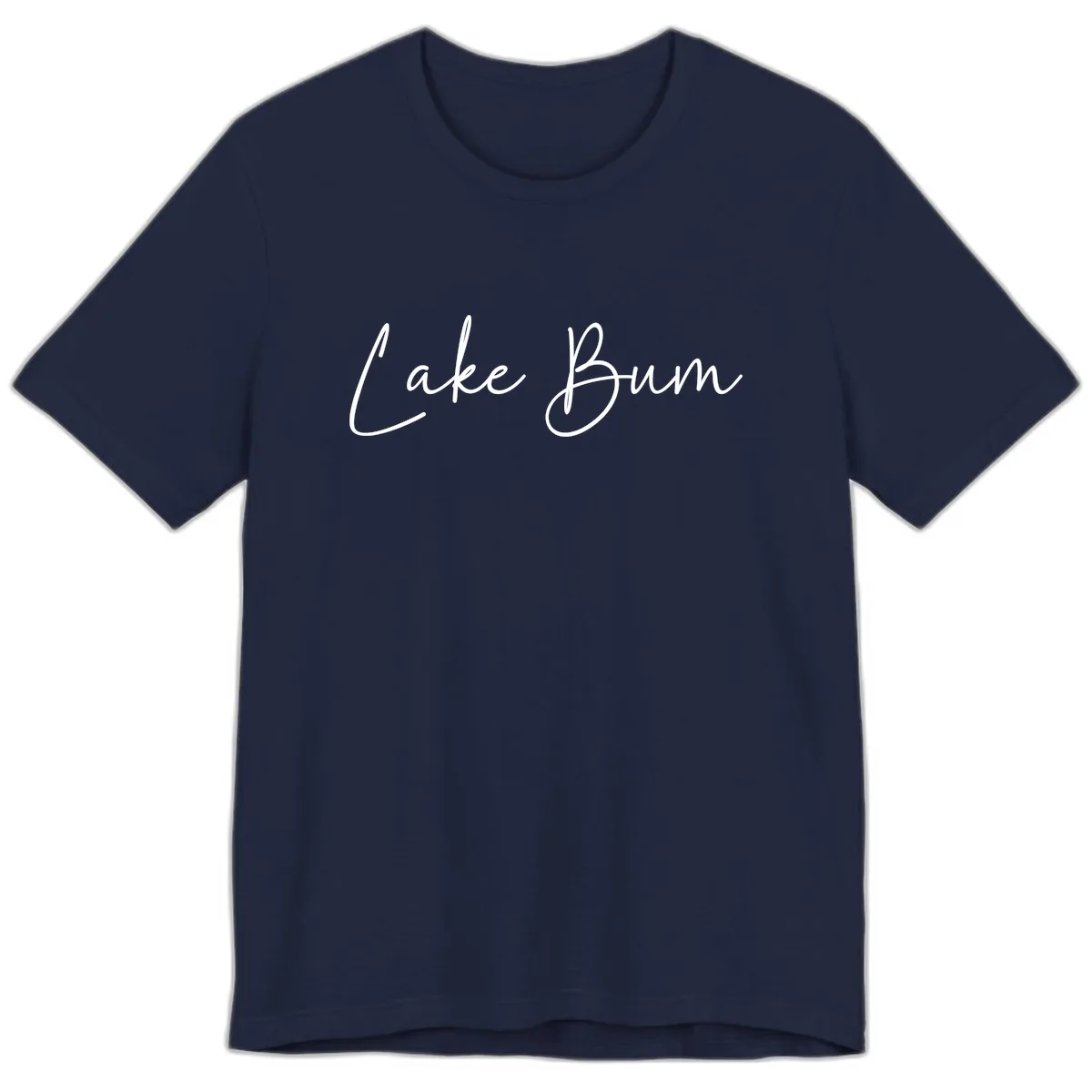 Lake Bum Script Logo Premium T-Shirt in Navy
