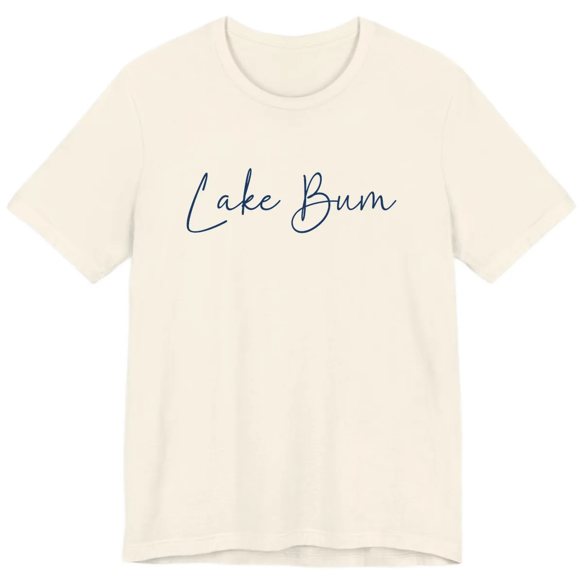 Lake Bum Script Logo Premium T-Shirt in Natural