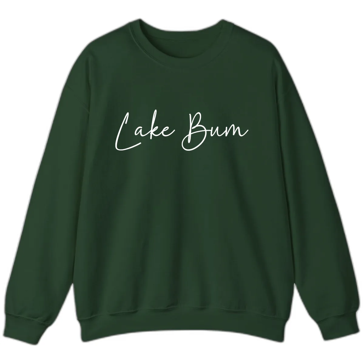 Lake Bum Script Logo Sweatshirt in Forest Green