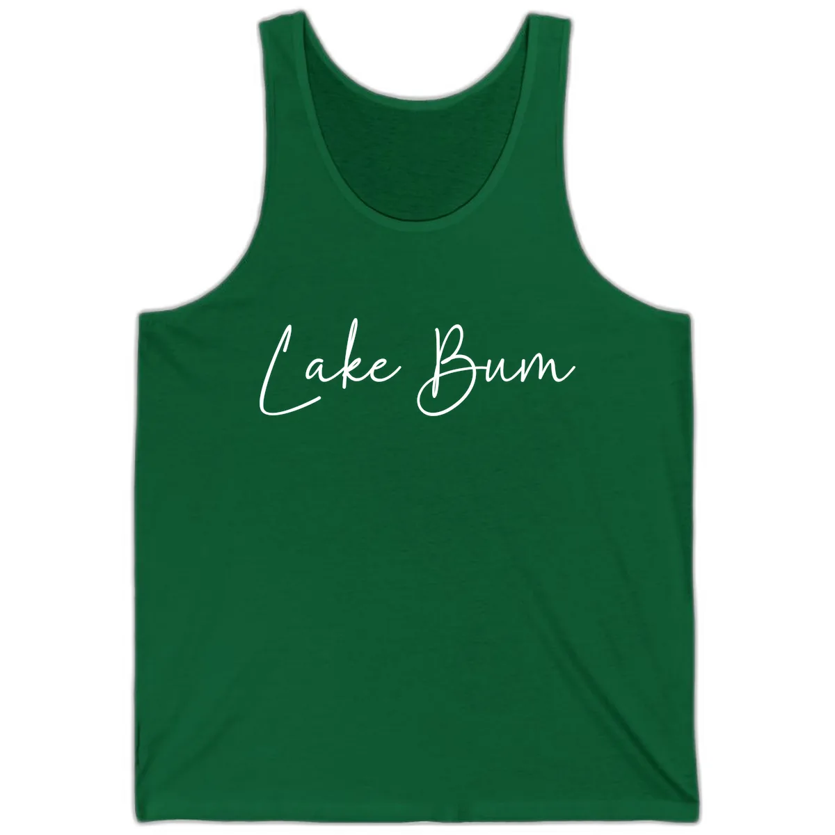 Lake Bum Script Logo Tank in Kelly