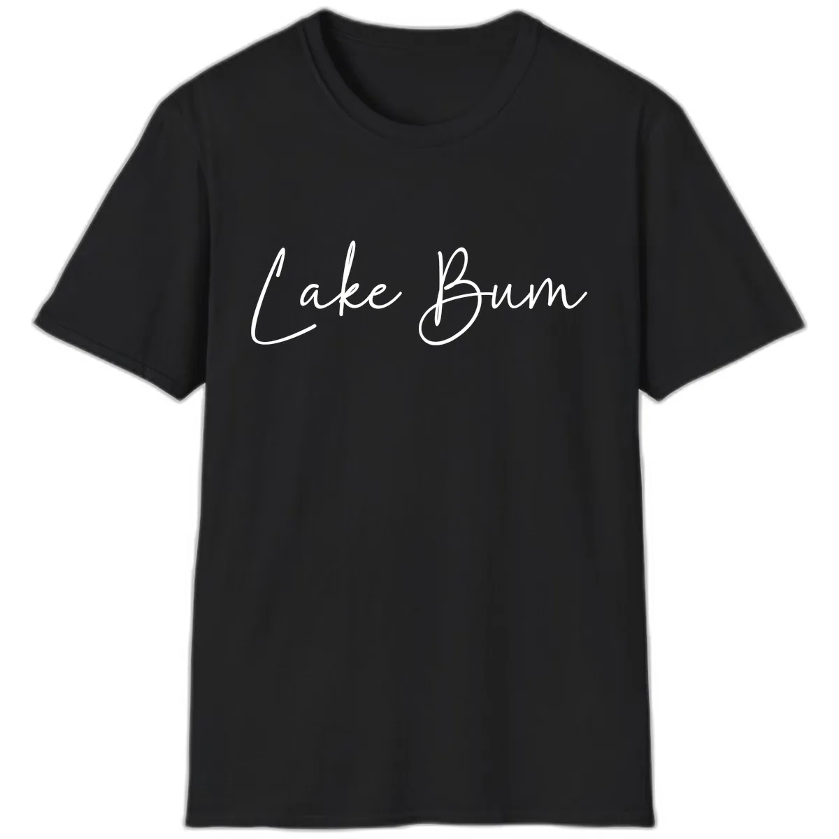 Lake Bum Script Logo T-Shirt in Black