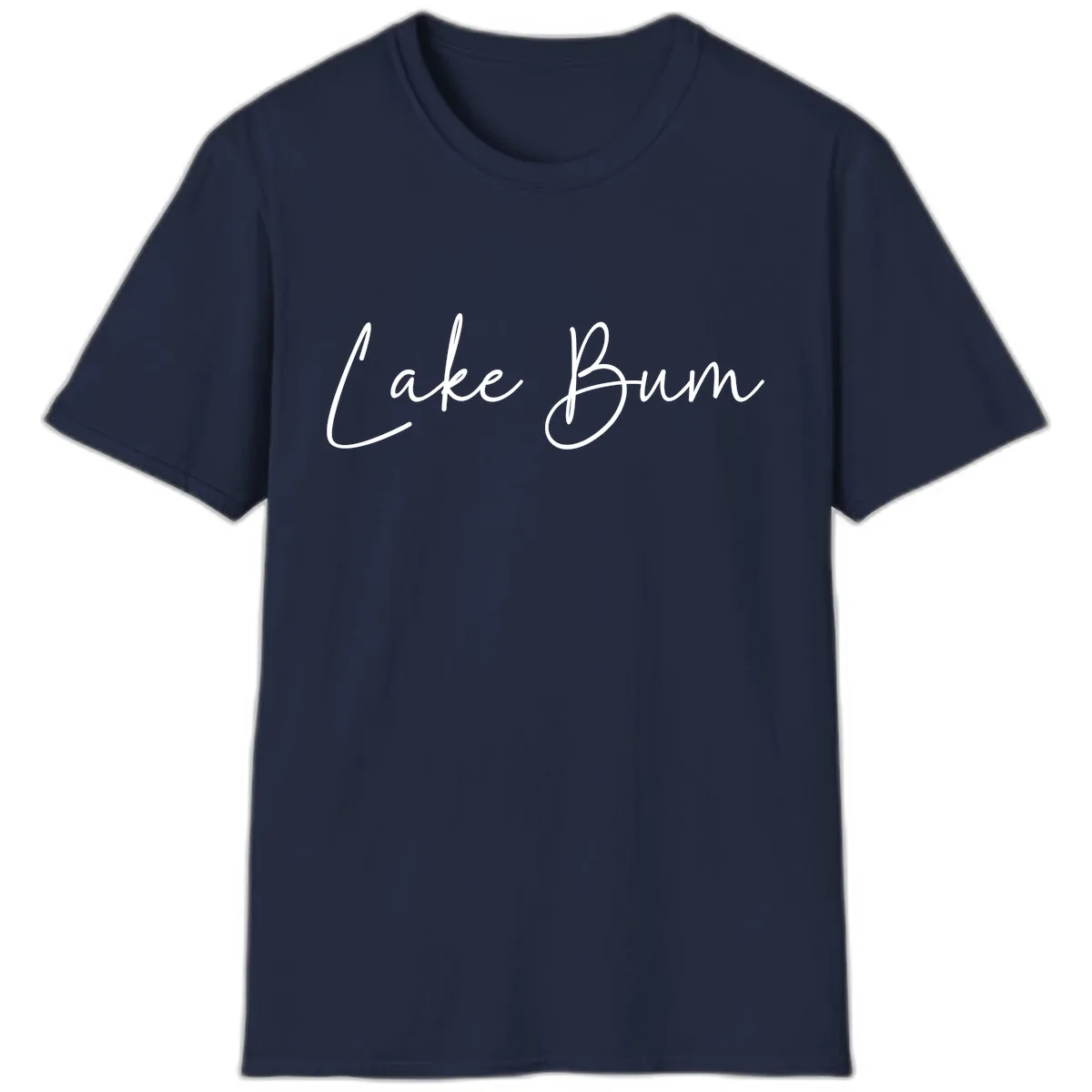Lake Bum Script Logo T-Shirt in Navy