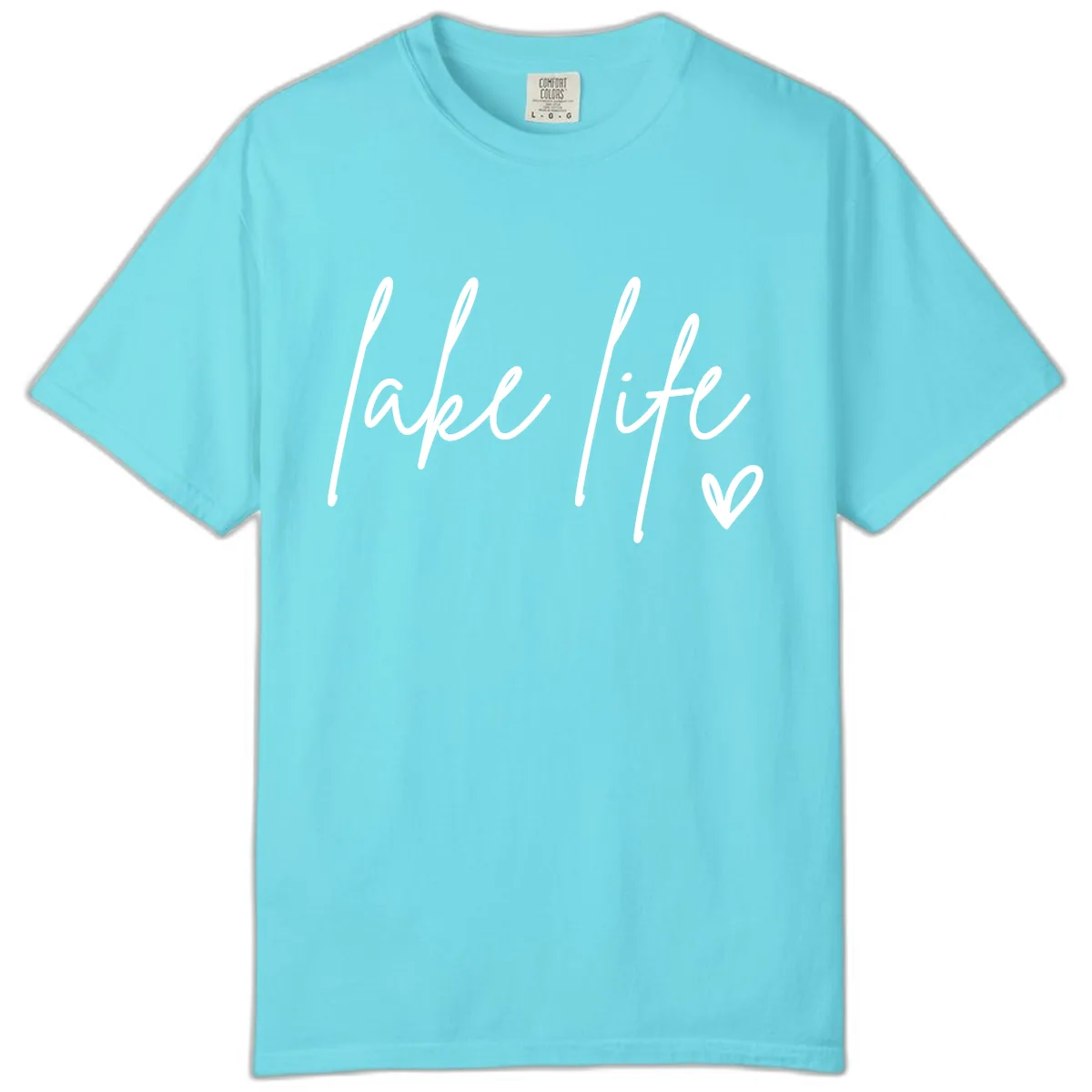 Lake Life Script Design Comfort Color in Lagoon Blue