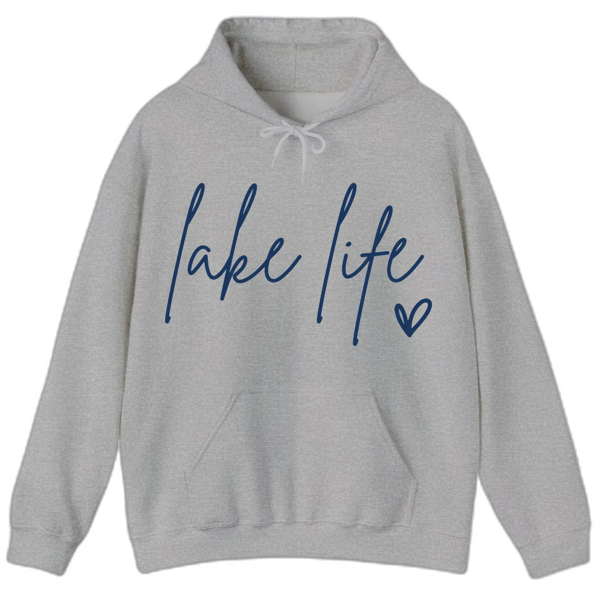 Lake Life Script Design Hoodie in Sport Grey