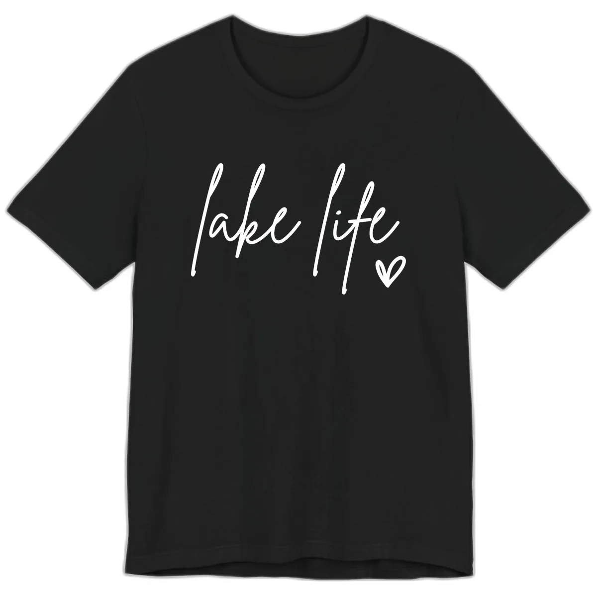 Lake Life Script Design Premium T-Shirt in Black