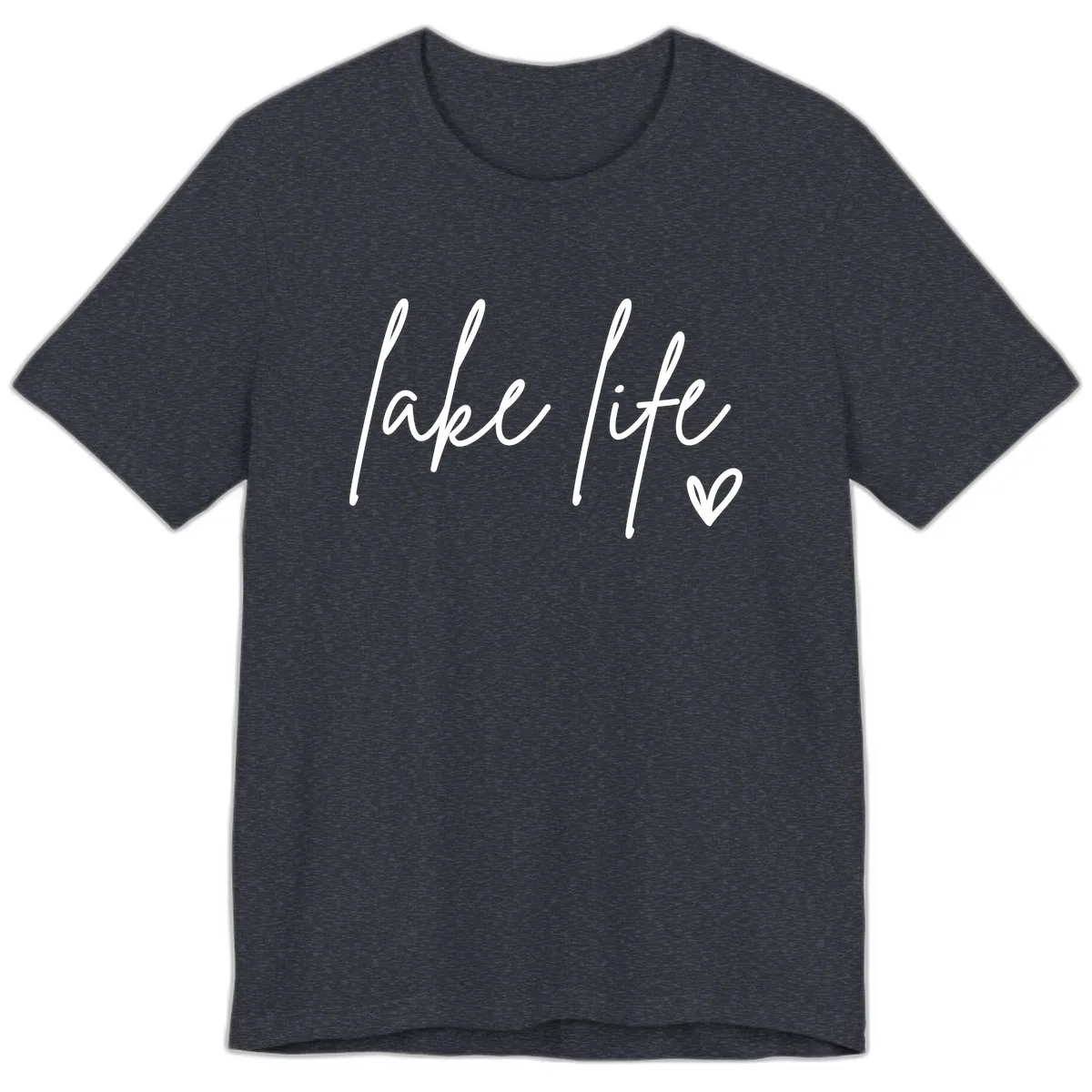 Lake Life Script Design Premium T-Shirt in Heather Navy