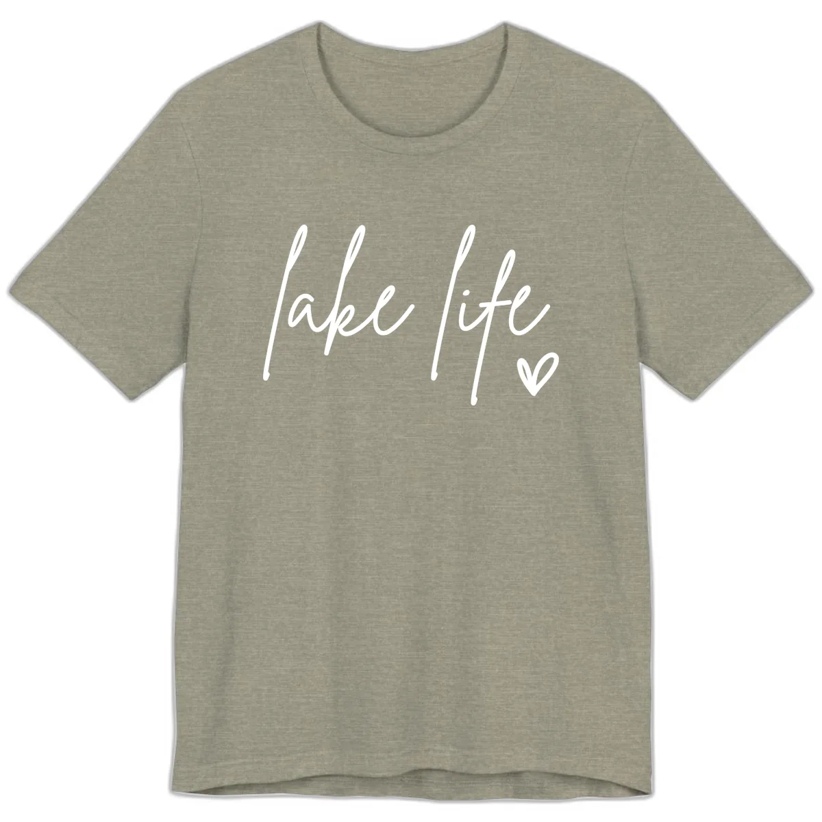 Lake Life Script Design Premium T-Shirt in Heather Stone